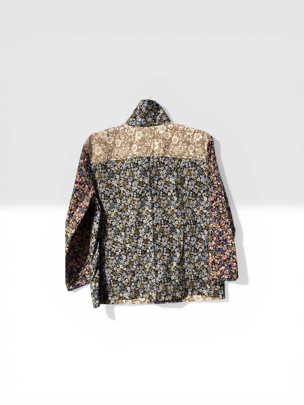 Nautica Jeans Co. Floral Patchwork Button Down Shirt Size XL